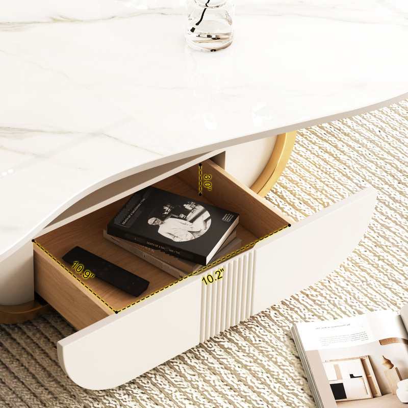 Table basse moderne avec plateau en pierre frittée Modern Butterfly