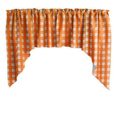 Poplin Tavern Gingham Checkered Swag Window Valance 58" Wide