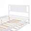 Lit plateforme double avec lit gigogne réglable, blanc (ancien SKU: SM000248AAK)