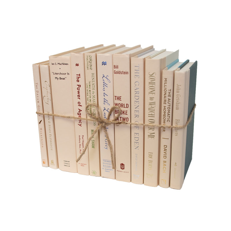 Livres décoratifs - Ensemble de livres sable chaud - 1 pied de livres roses