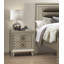 Glamour Champagne Finition 1Pc Table de chevet de 2 tiroirs Pieds en acrylique Table de chevet Mobilier de chambre à coucher de luxe Bordure de miroir biseauté