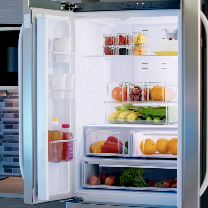  Ensemble de 10 bacs de rangement pour réfrigérateur avec couvercles
