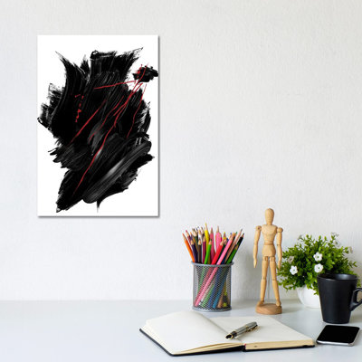 Red - Ink 1 Piece Wrapped Canvas Wall Art