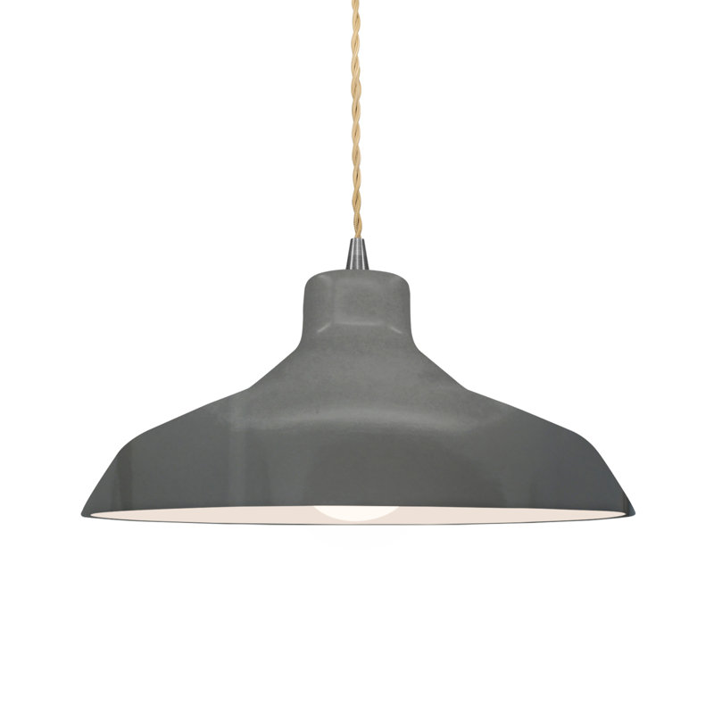 Gela 1 - Light Dome Pendant, 6.25" H x 13.5" W x 13.5" D, Brushed Nickel