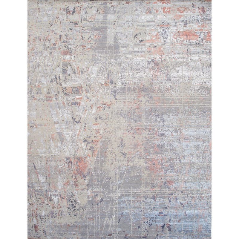 Tapis beige moderne noué à la main Modern