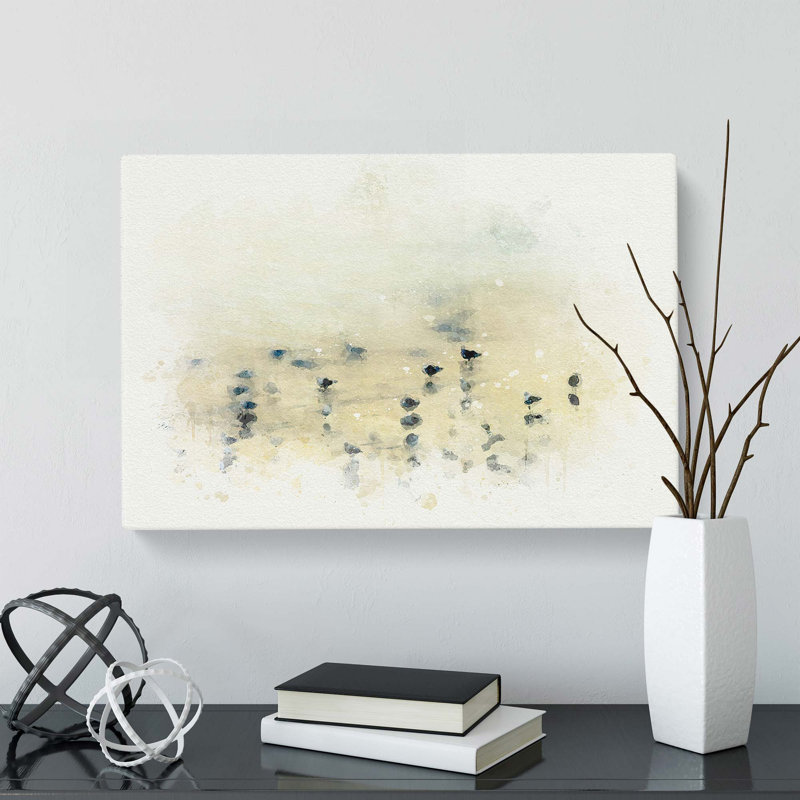 Seagulls Upon The Beach In Abstract - Wrapped Canvas, 50cm H x 76cm W x 3cm D