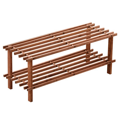 6 Pair Solid Wood Shoe Rack