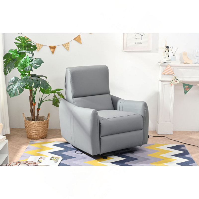 zero clearance recliner  Recliner,Power Recliner Chair,Electric Recliner For Living Room,PU Leather Reclining Armchair For Small Space,Reclining Sofa For Bedroom/Apartment/RV,With USB Port(Type-C)