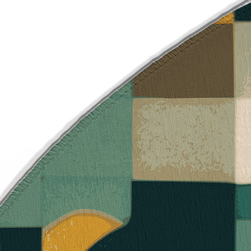 Schematic Lands Indoor And Outdoor Area Rug, Round 5'