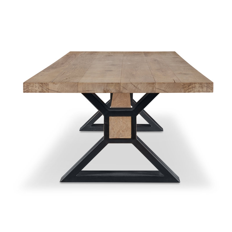Open Sky Solid Oak Dining Table, 30" H x 120" L x 46" W, Natural