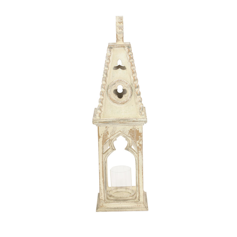 28'' Wood Tabletop Candle Lantern