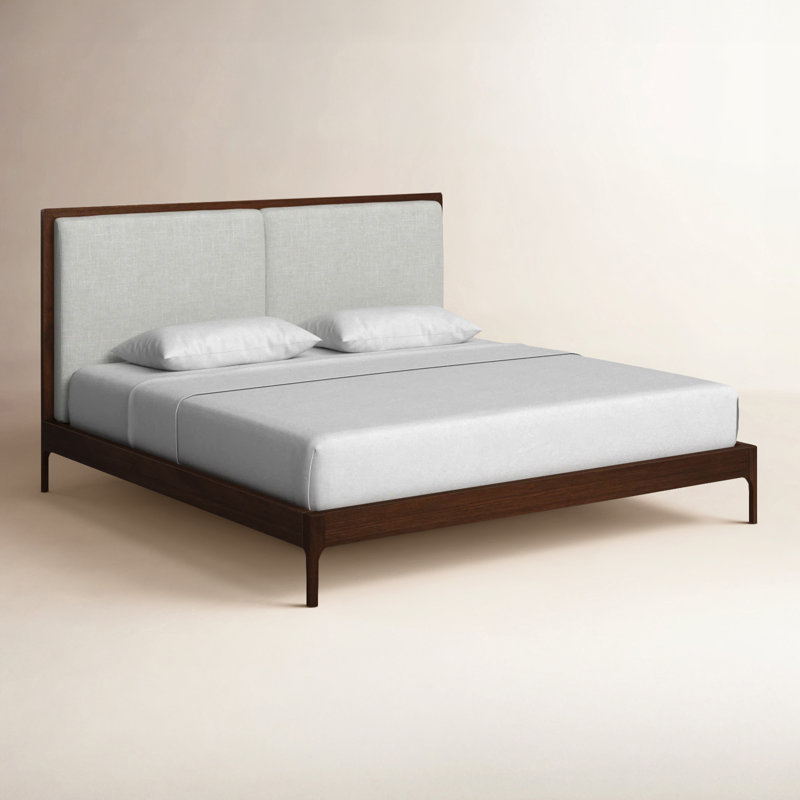 Chisa Upholstered Platform Bed, King, Walnut