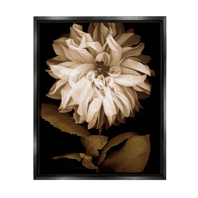 Art mural moderne sur toile flottante, "Modern White Petals" par Caroline Kelly, H 21 po x l 17 po x P 1,7 po