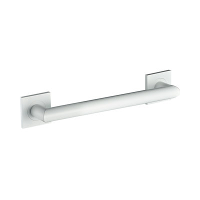 Crater 12" ADA Compliant Brass Grab Bar - Matte White