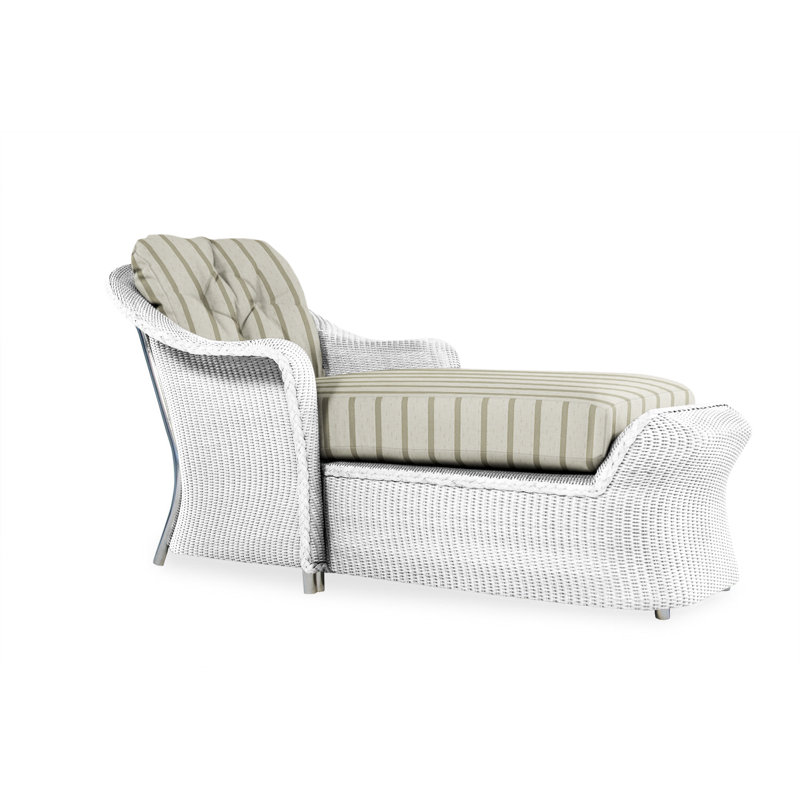 Reflections Outdoor Chaise Lounge, White, Beach Navy