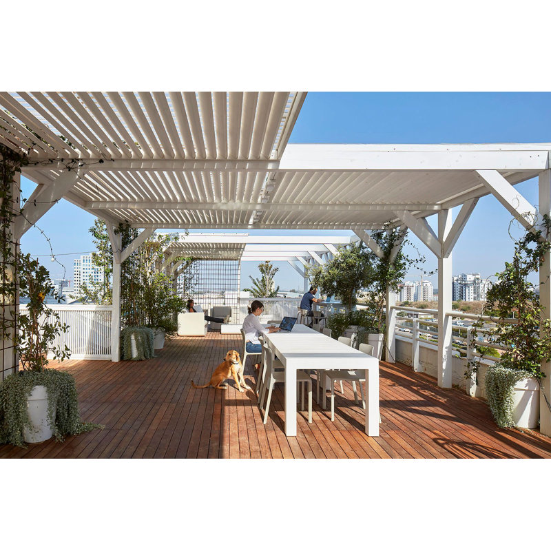 Jut Plastic/Resin Dining Table, White, 180x90x75