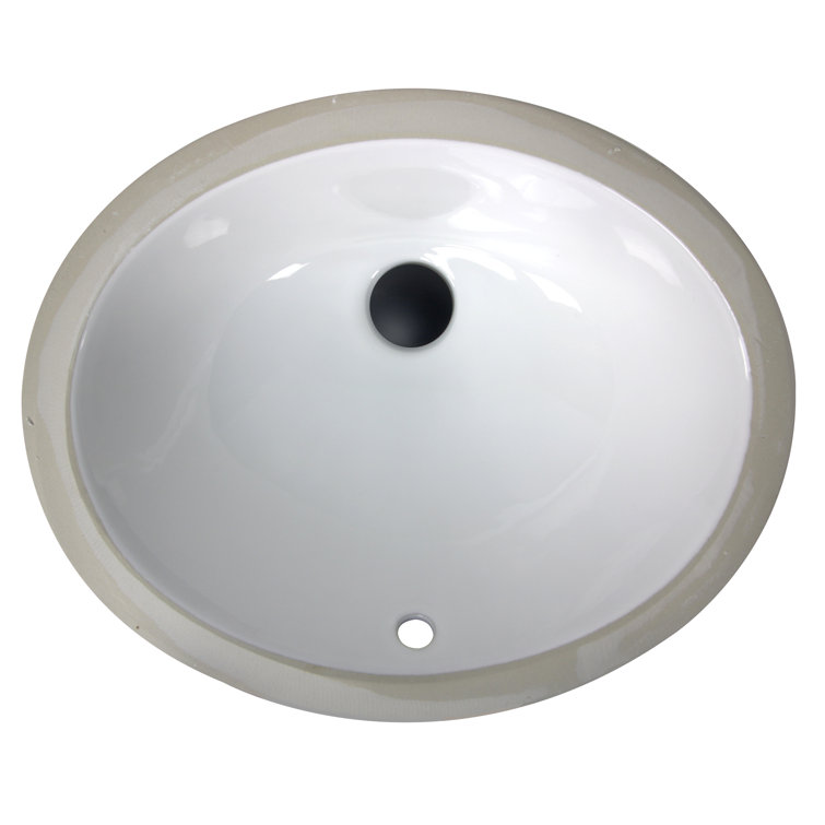 Nantucket Sinks Great Point 13.75'' Vitreous China Oval Bathroom Sink with Overflow