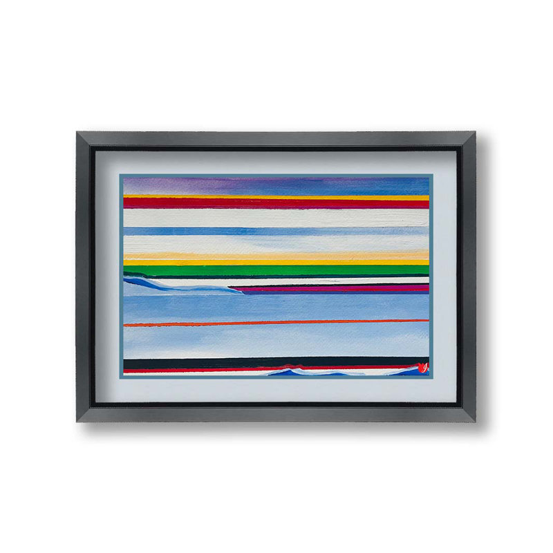 Mariners par JD Studio, Papier avec cadre simple argenté, Blanc / Blanc, H 26 po x l 34 po x P 1 po