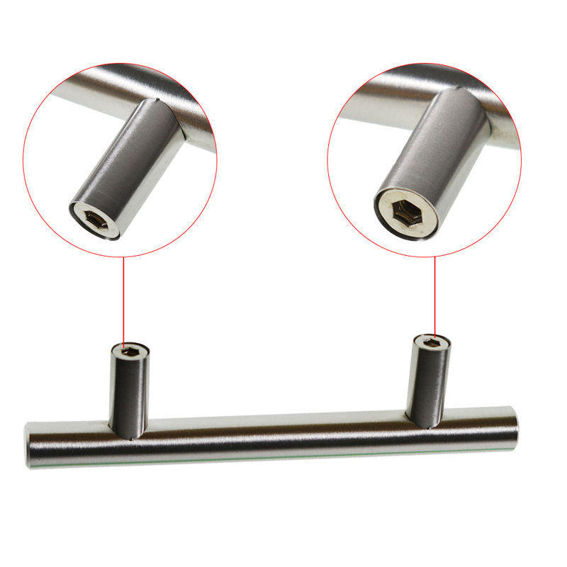 20 poignées de meuble en forme de T en acier inoxydable Findmall - espacement des trous de 96 mm, comprend 40 vis M4 * 25