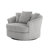 Ultra Plush Faux Rabbit Fur Oversized Swivel Barrel Chair with Three Pillows-1100356187