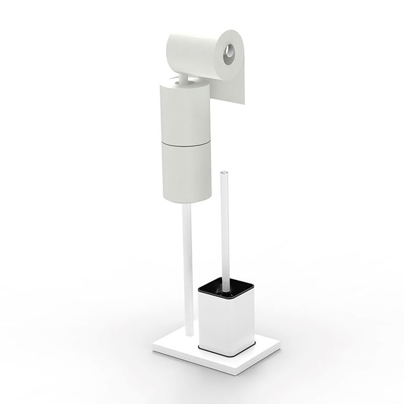 Free Standing Toilet Paper Holder, White