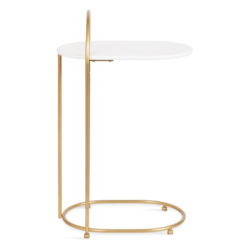 Capsule Wood and Metal C-Table, White
