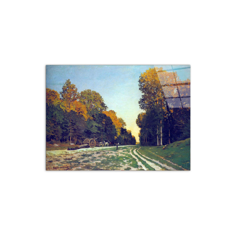 The road from Chailly to Fontainebleau by Monet Claude 57cm H X 76cm W CrystalArt Material Acrylic Glass Effect, Frameless Panel Lightweight Ready to Hang