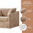 Extra Wide Modern Farmhouse Accent Chair - Plush Chenille Upholstery with Detachable Pillows & Sturdy Metal Legs-1975544733