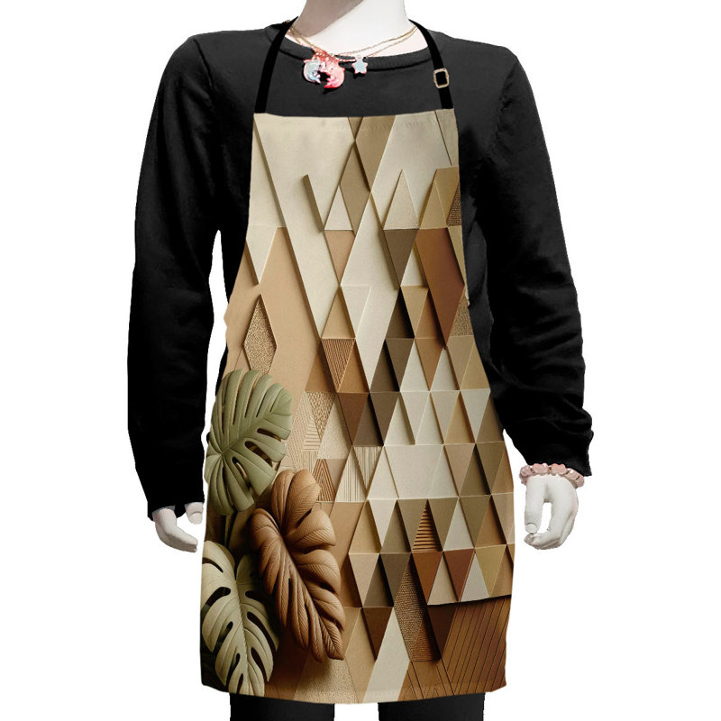 East Urban Home Monstera Apron with Adjustable Ties and Hook & Loop Straps Small Pale Reseda Green Cocoa