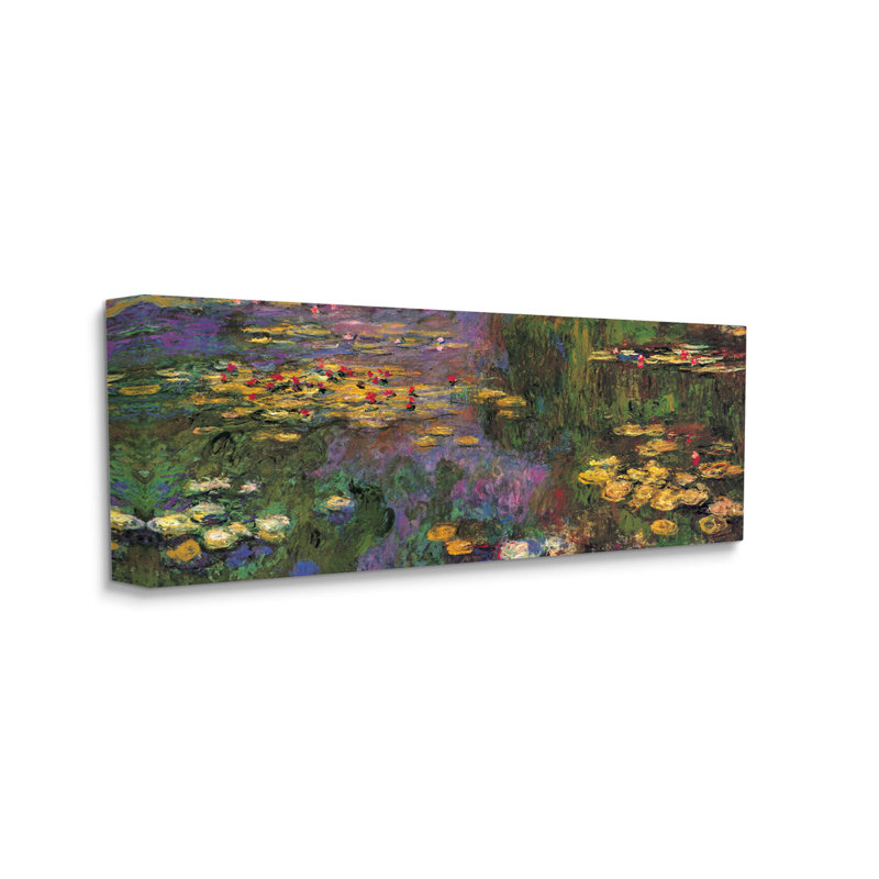 Lis de l'étang, art de la giclée par Claude Monet, H 17 po x l 40 po x P 1,5 po, Toile tendue