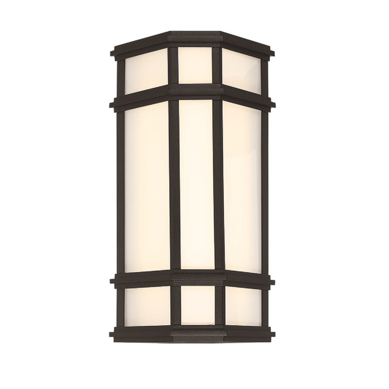 MONTE LED Large Outdoor Wall Sconce, Black, 13.5" H x 7.5" W x 5.25" D
