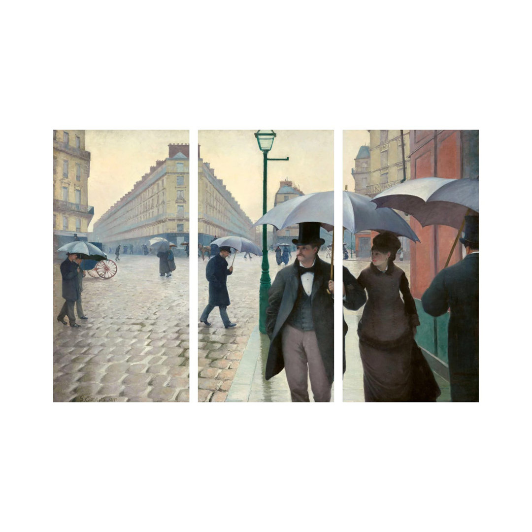 Pariser Straße: Ein regnerischer Tag von Gustave Caillebotte - Galerie-umwickelte Leinwand Giclée auf Leinwand