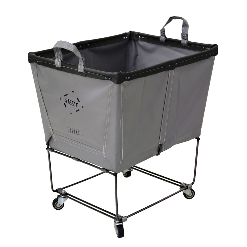 Rolling Laundry Basket with Handles, Black Leather, 0