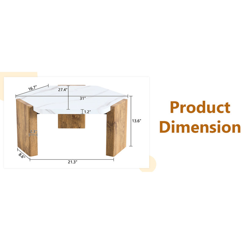 Table basse blanche de 31 po avec plateau texturé, base de support triangulaire, capacité de poids de 250 lb, assemblage simple pour les salons et les cafés - blanc, table basse de 31 po, moderne, pentagonale,