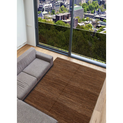 Tapisserie naturelle brune Kilim 5 pi 0 po x 6 pi 8 po