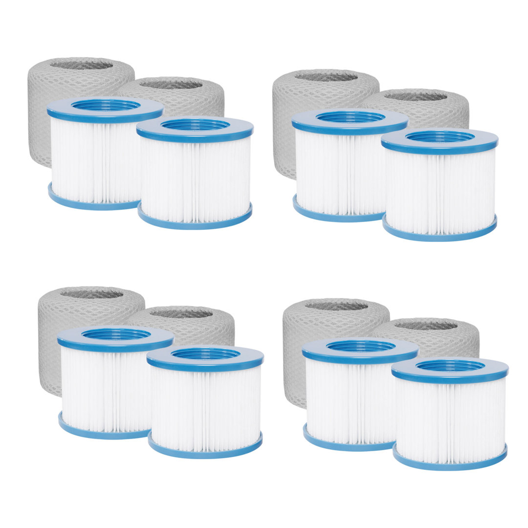 8 Pack Spa Filter Replacement, Pool Filters Hot Tub Accessories, Filter Cartridges, Compatible With Inflatable Tubs Filtration (White)