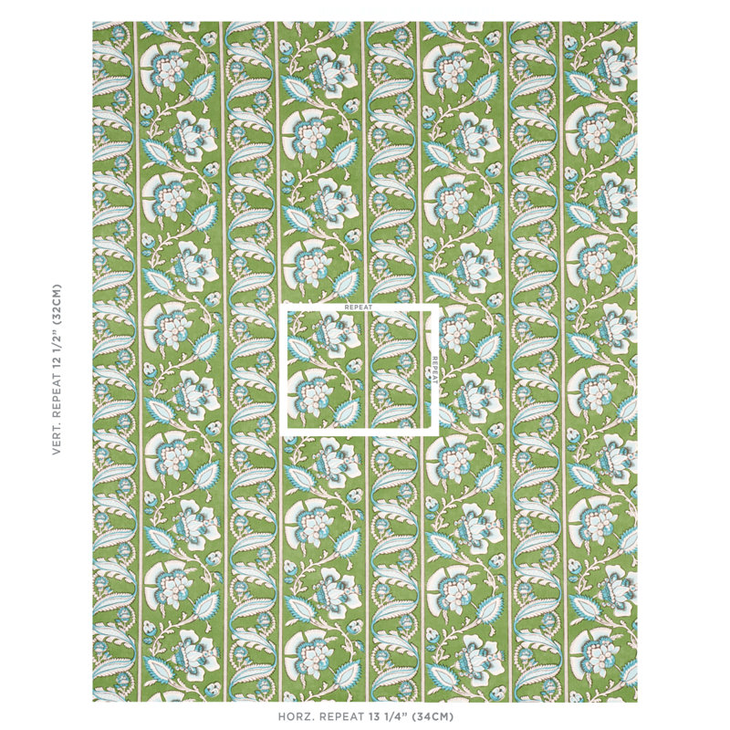 Tissu Marielle, Vert / paon