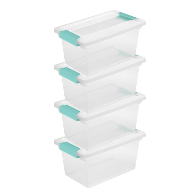 Sterilite 64 Quart Latching Clear Plastic Storage Organizer Tote Container  Bin Box, 6 Pack & Medium Clip Boxes for Organization and Storage, 4 Pack
