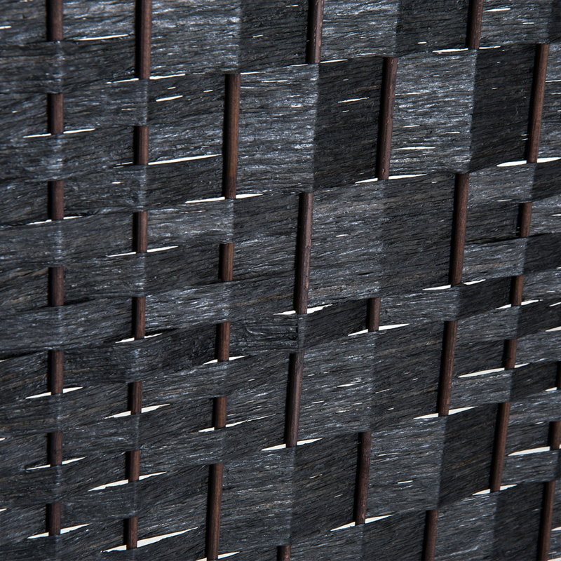 Paravent 4 panneaux Tall Wicker Weave, Noir