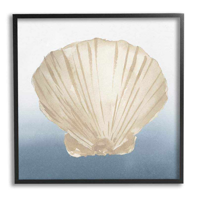 Aquarelle, coquillage et palourde, estampe numérique par Lucille Price, H 12 po x l 12 po x P 1,5 po