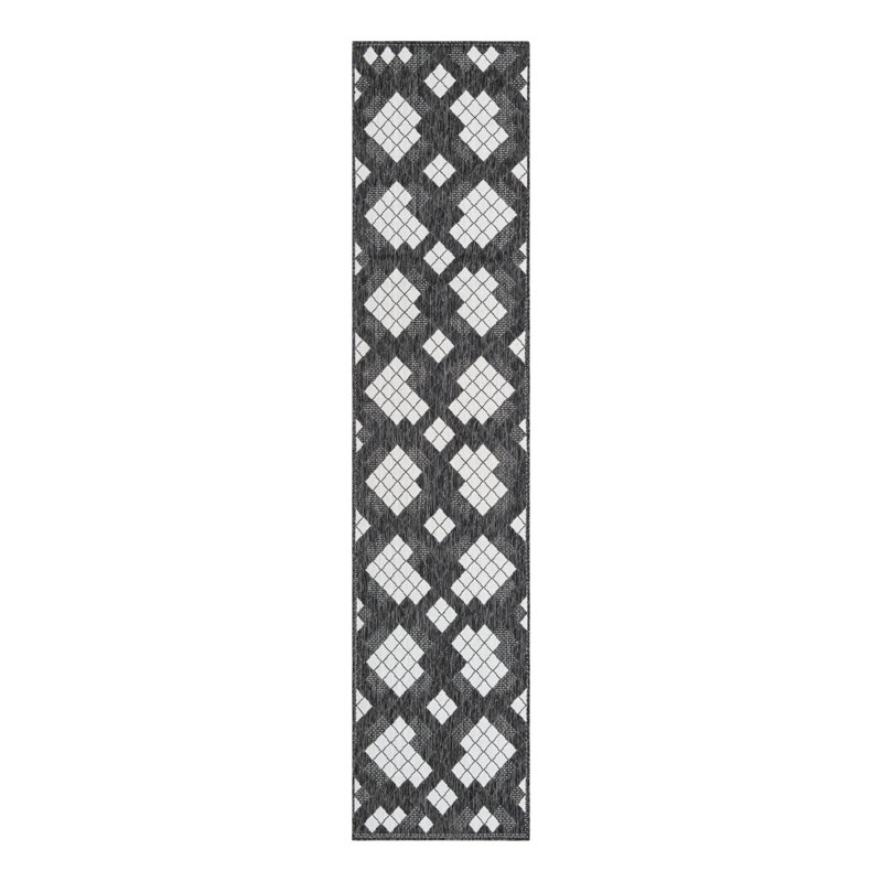 Geometric Indoor / Outdoor Rug, Runner 2'7" x 12'