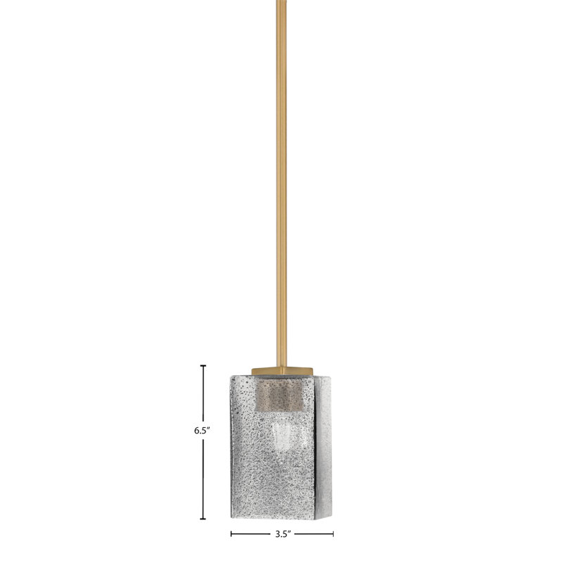 Mini-luminaire suspendu Franklin avec tige carrée 3,5 po, Laiton