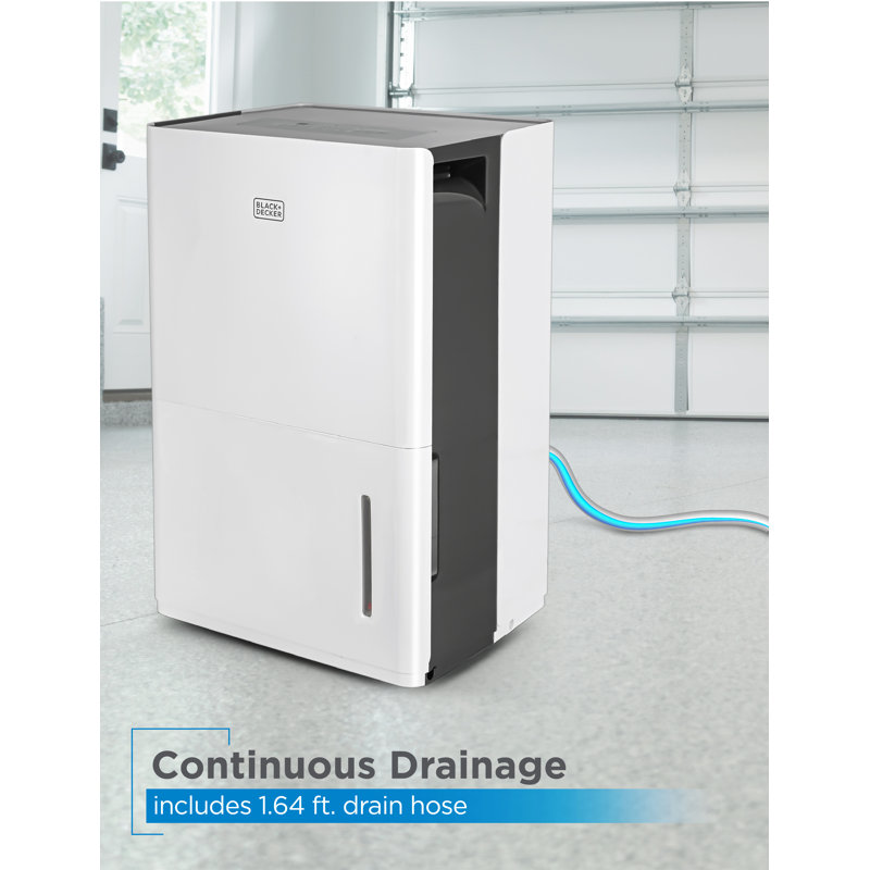 BLACK+DECKER 22-Pint White and Black Portable Dehumidifier with Humidistat