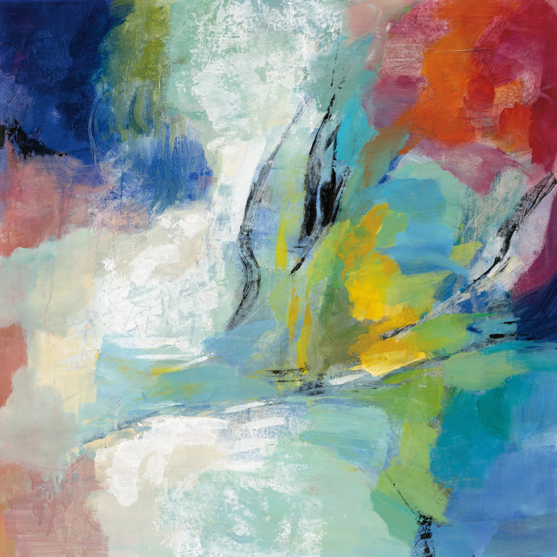 Vibrant Rainbow by Silvia Vassileva - No Frame Painting on Canvas, 76cm H x 76cm W x 3.8cm D
