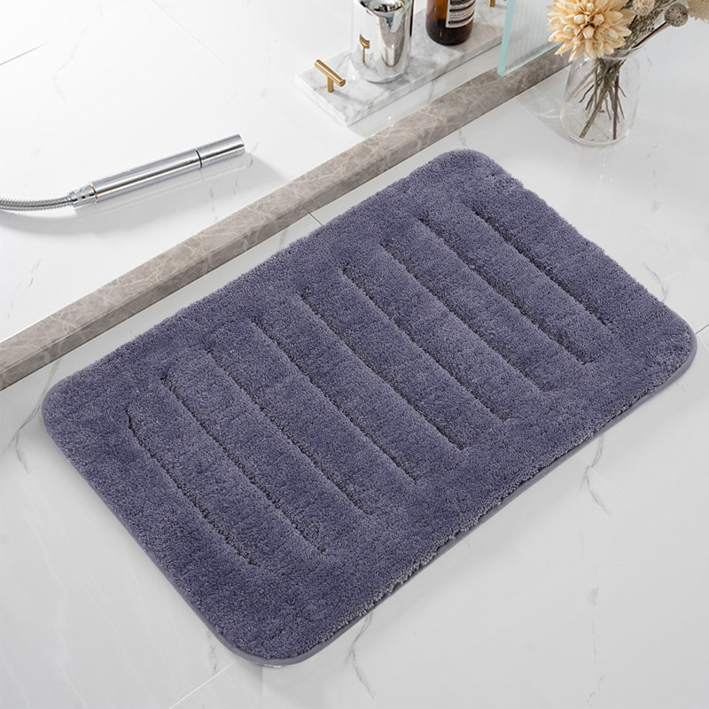 Sigala Microfiber Non-Slip Bath Mat, Grayish-Blue