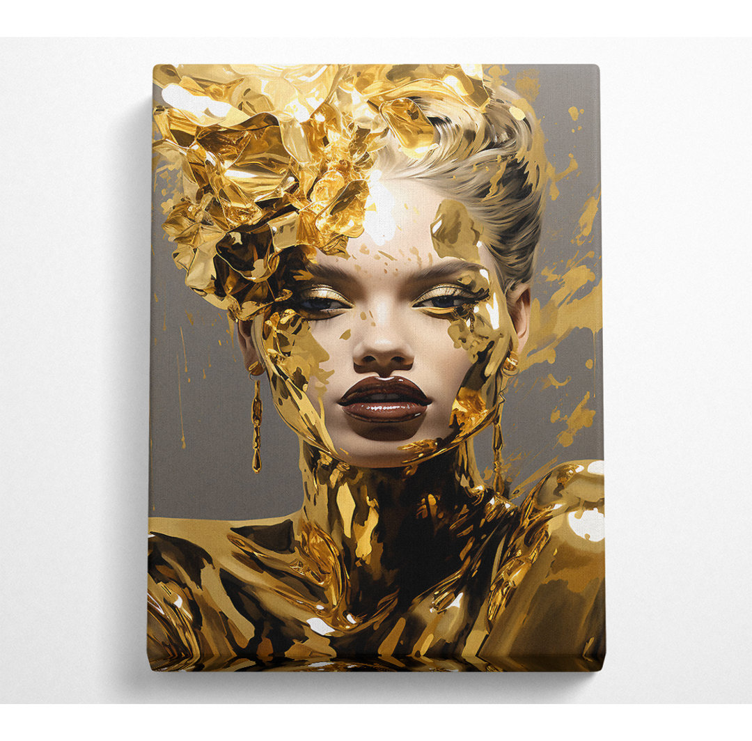 Gold Foil Lady - Kunstdrucke auf Leinwand