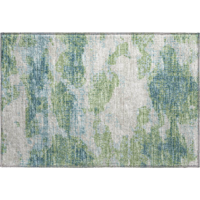 Premium Machine Washable Freixa AMF71 Green Rug