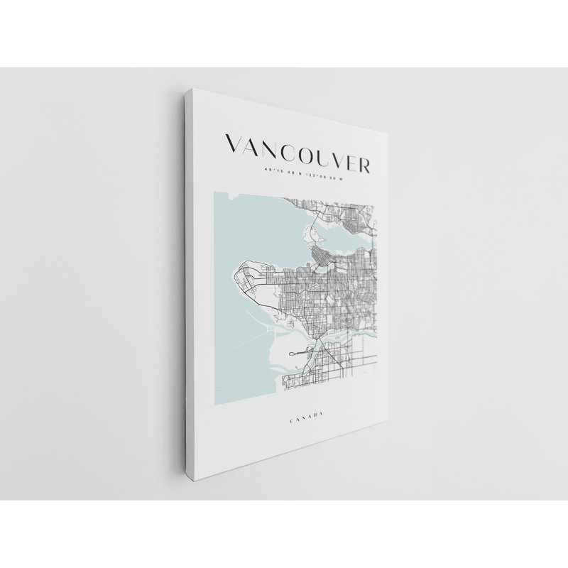 Vancouver Map Print Canada Canvas Print