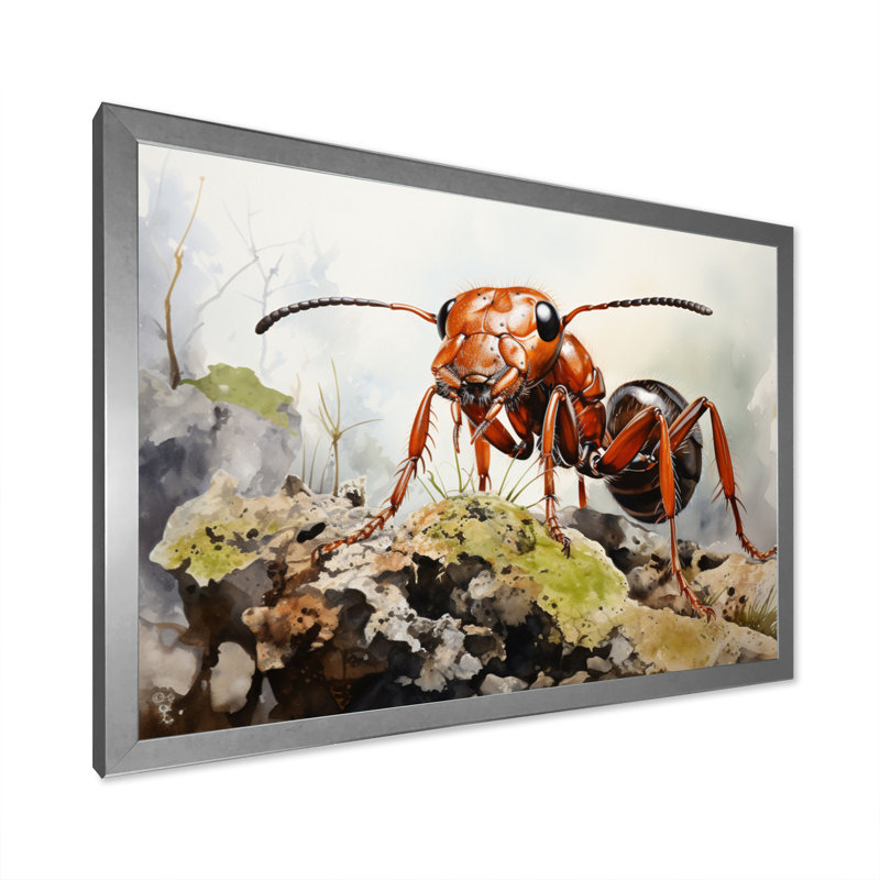 Ant Industrious III " Ant Industrious III ", Silver Picture Framed, 30" H x 40" W x 1.5" D