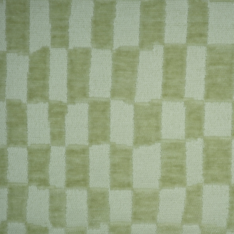 Checkmate - Damask Design Chenille Upholstery Fabric, Kiwi